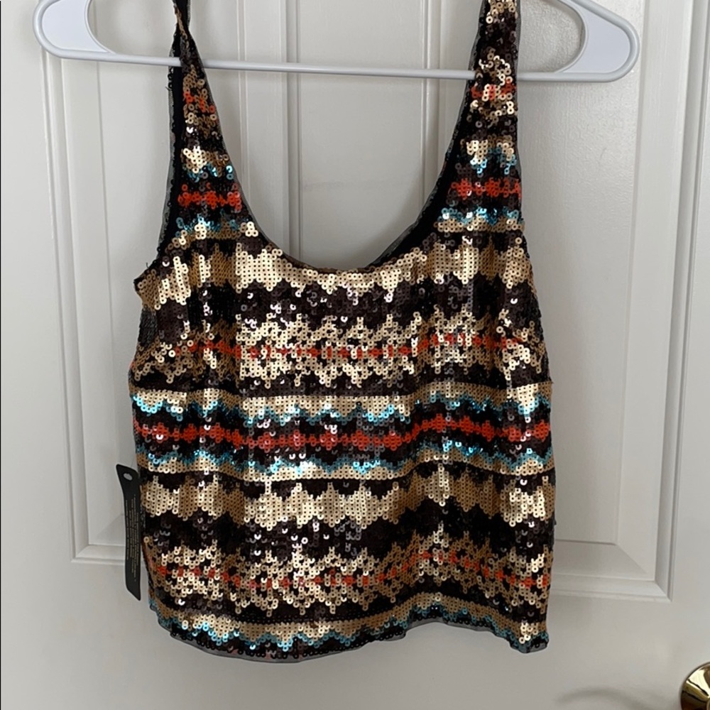 Bebe Cropped Sequin Top - image 4